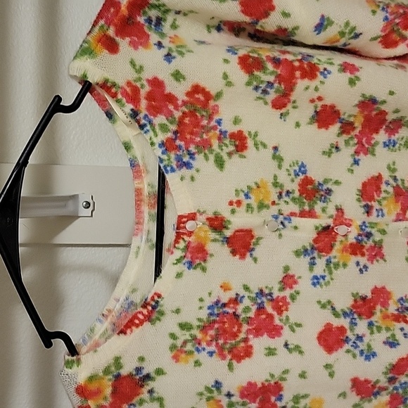 Sezane Juno Wool and Kid Mohair Secret Garden Floral Print Cardigan - Picture 6 of 11